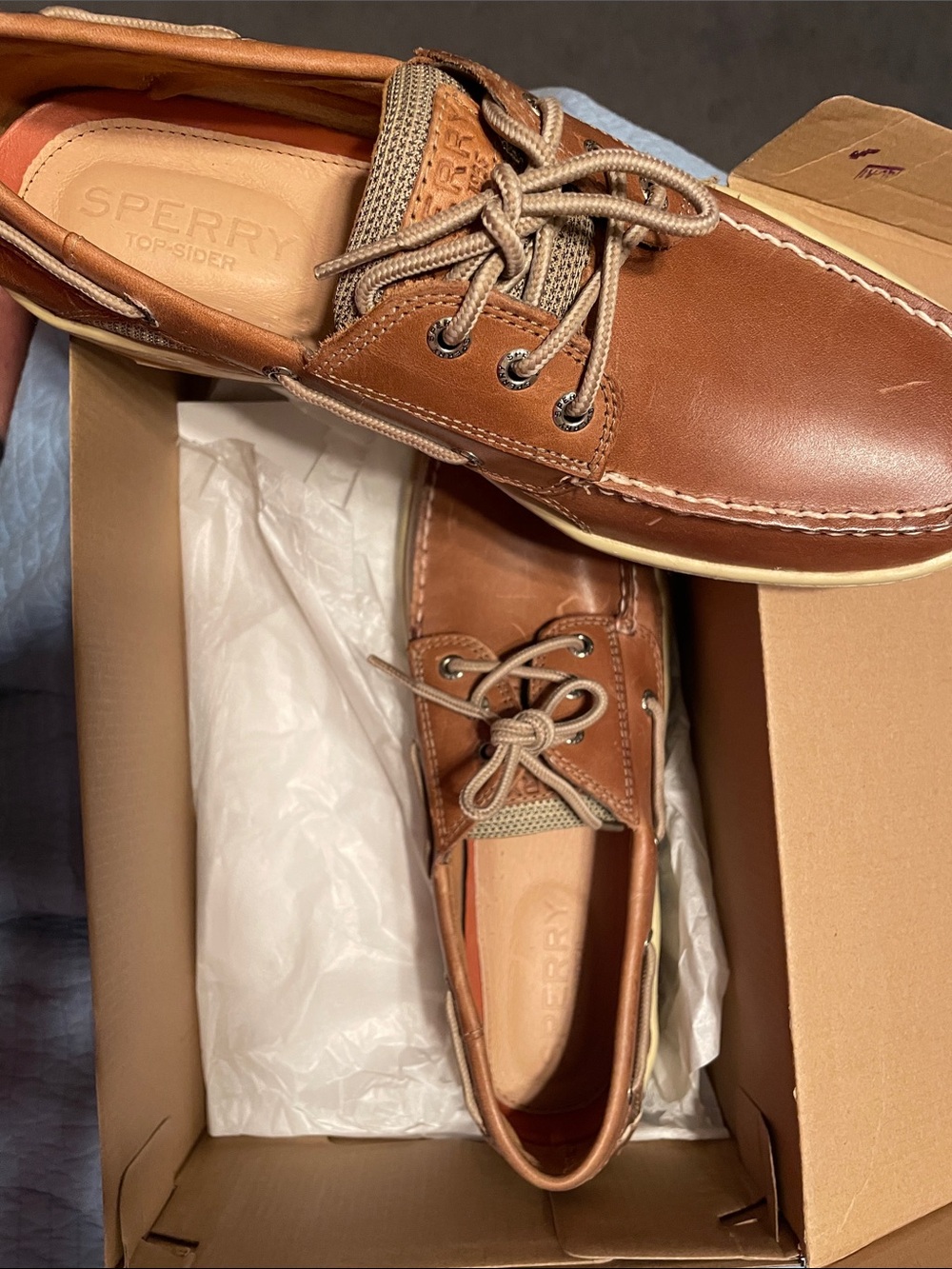 Sperry Men’s Billfish Leather 3-eye Boat Shoes- Brand New in Box